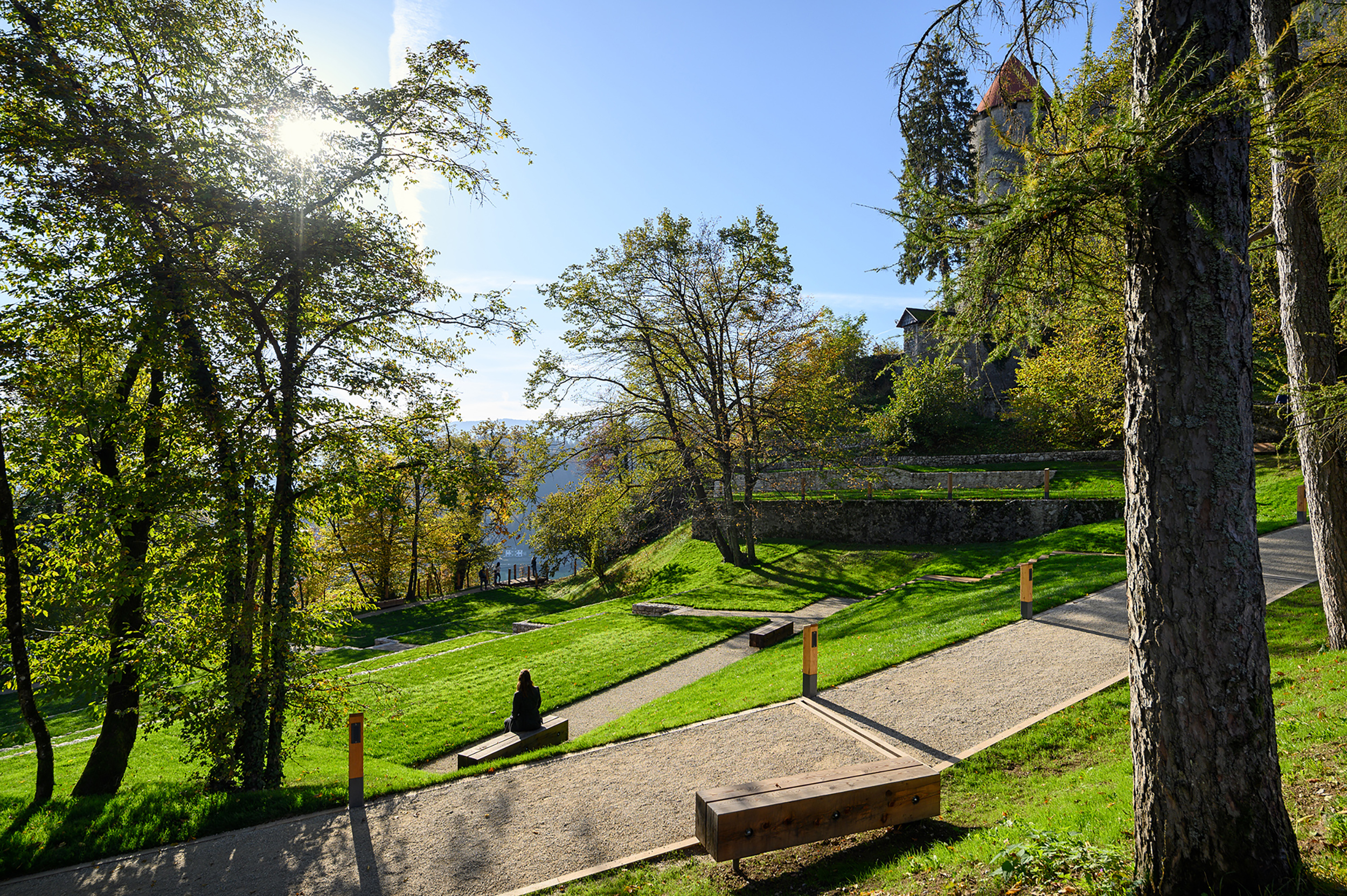 bruto bled grad jezero lake castle grajski park